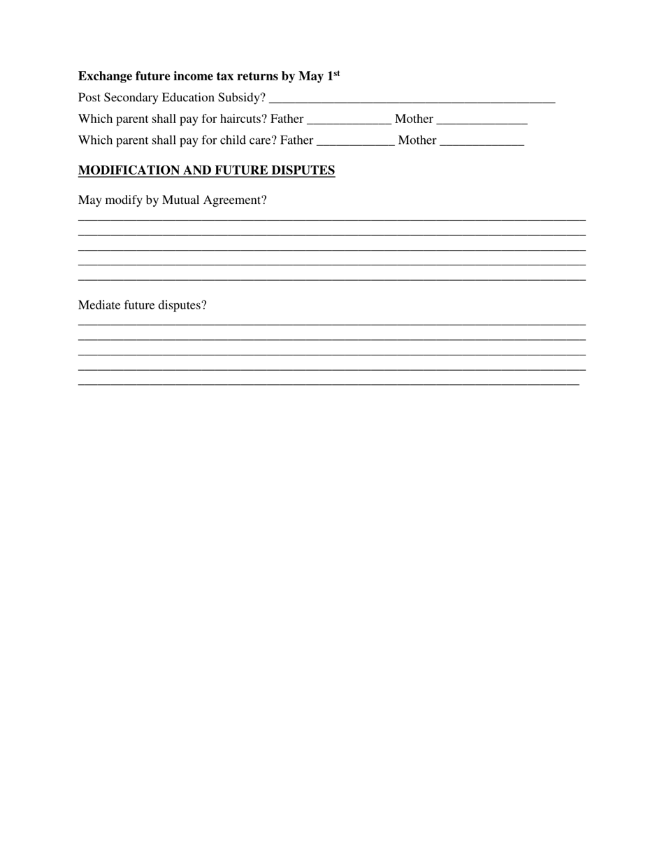 Parenting Plan Checklist - Judicial District 3 - Iowa, Page 4