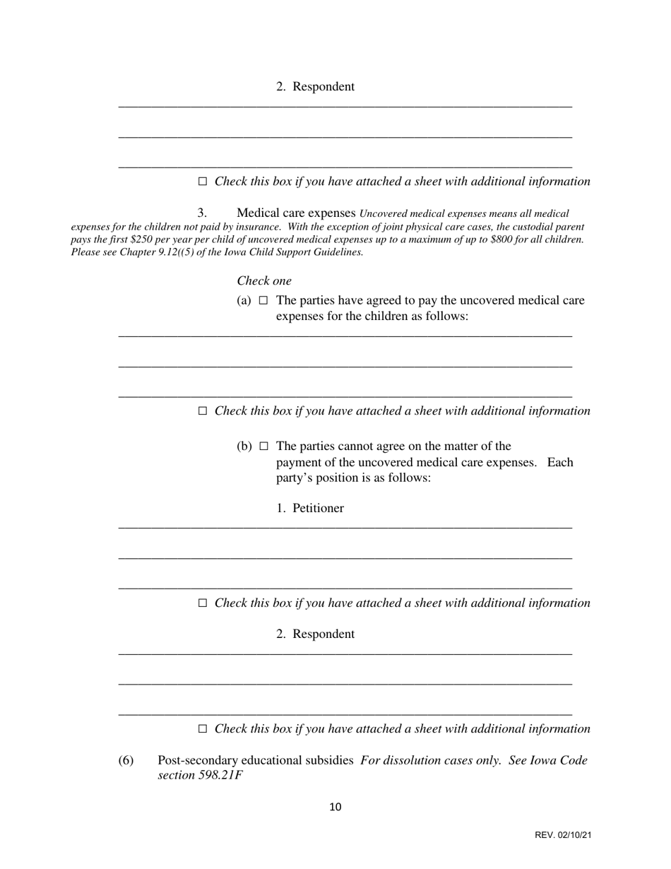 Statement of Resolved and Unresolved Issues - Iowa, Page 10