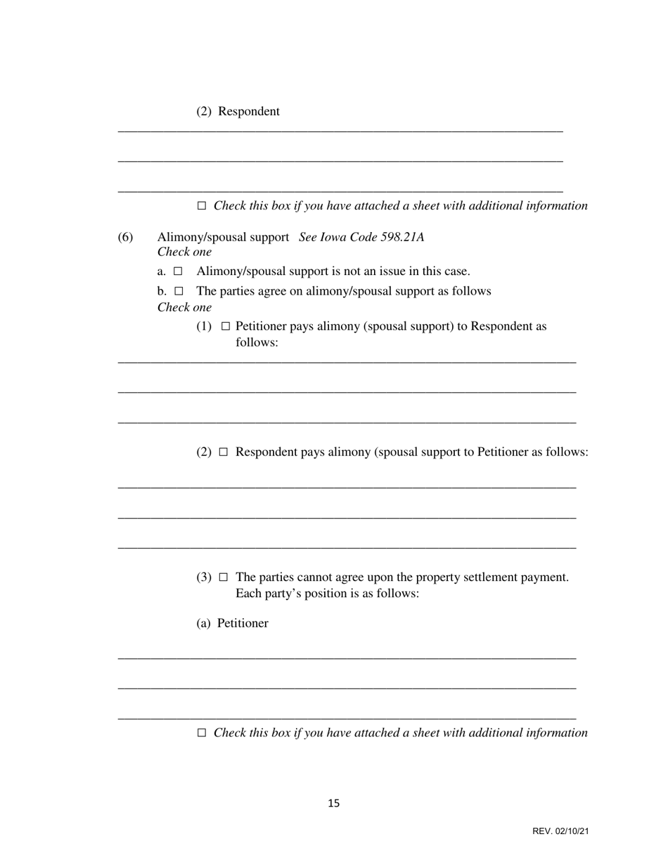 Statement of Resolved and Unresolved Issues - Iowa, Page 15