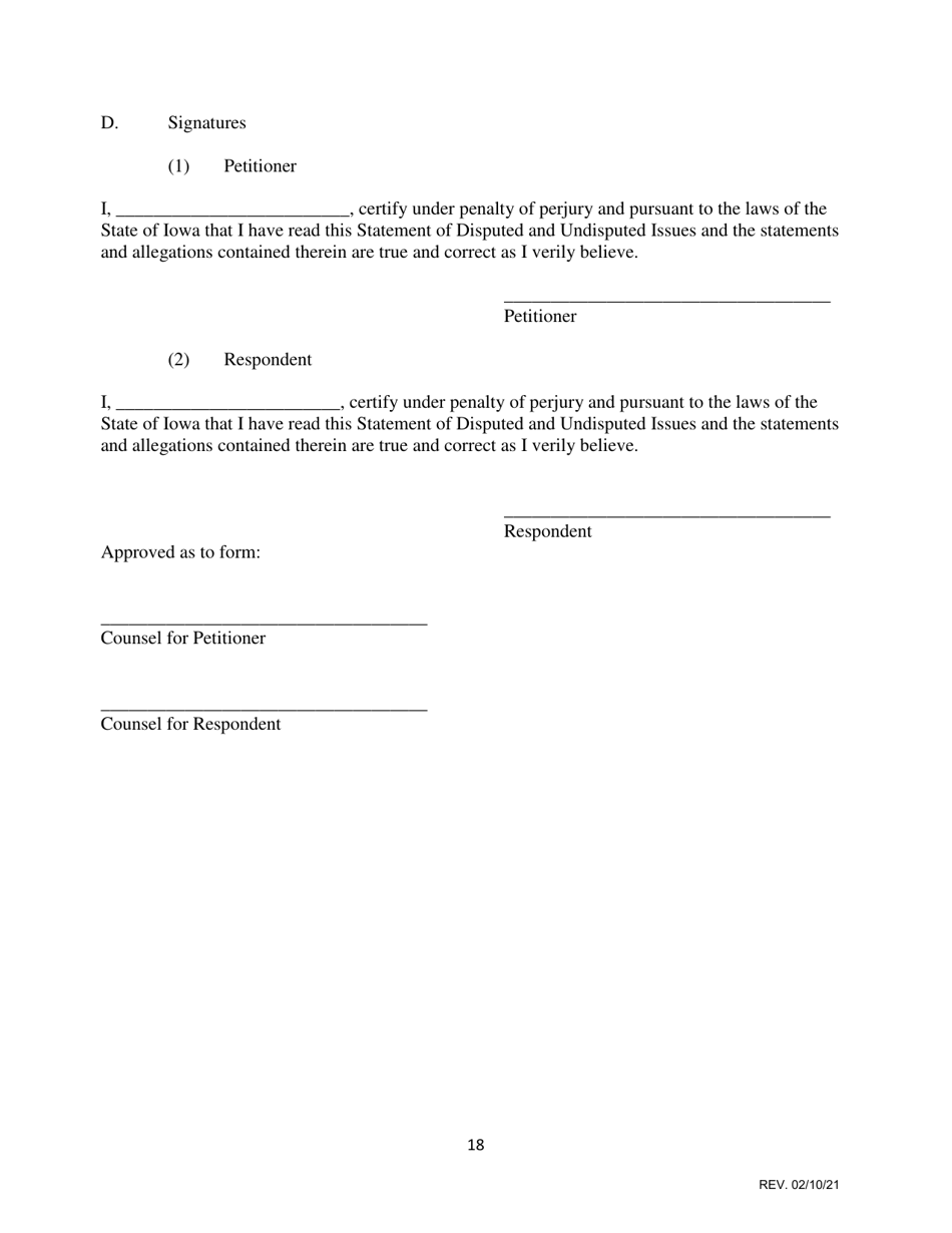 Statement of Resolved and Unresolved Issues - Iowa, Page 18