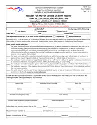 Form Tc96 16a Download Printable Pdf Or Fill Online Request For Motor Vehicle Or Boat Record That Includes Personal Information Kentucky Templateroller