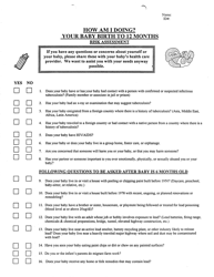 Document preview: Form ACH-90 Health Risk Assessment - Baby, Birth to 12 Months - Kentucky