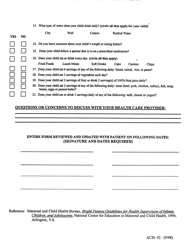 Form ACH-92 Health Risk Assessment - Child 7 Thru 10 Years - Kentucky, Page 2
