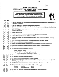 Form ACH-93 &quot;Health Risk Assessment - Adolescents 11 Through 20 Years&quot; - Kentucky