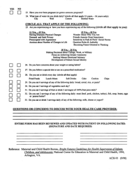 Form ACH-93 Health Risk Assessment - Adolescents 11 Through 20 Years - Kentucky, Page 2
