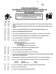 Form ACH-94 &quot;Health Risk Assessment - Adults 21 and Older and All Pregnant, Post Partum, Breastfeeding, and Family Planning Patients (All Ages)&quot; - Kentucky