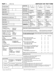 Form EPID-396 HIV Test Form - Kentucky