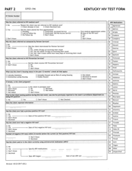 Form EPID-396 HIV Test Form - Kentucky, Page 2