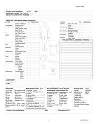Formulario STD-1 Sexual History and Physical Exam Form - Kentucky (Spanish), Page 2