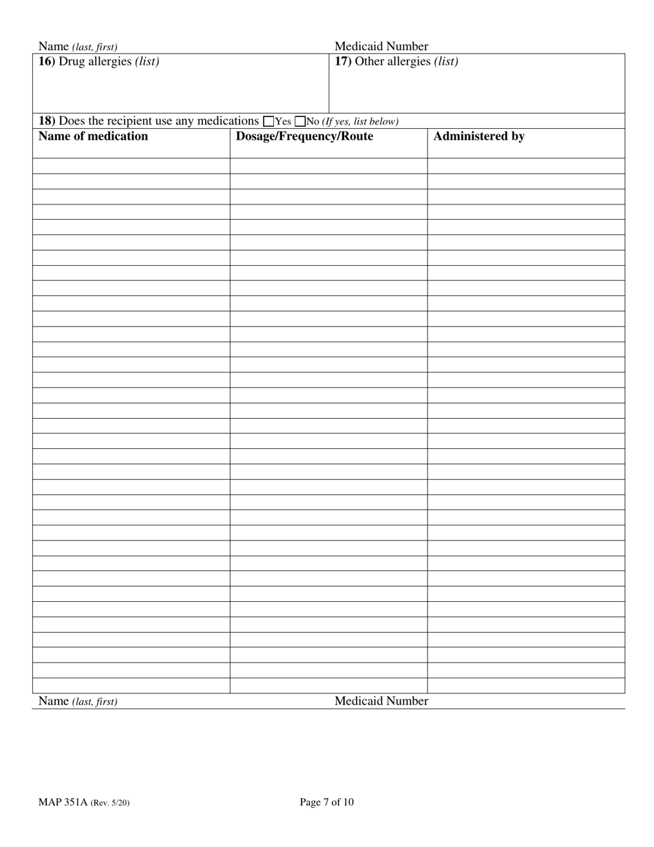 Form MAP351A Medicaid Waiver Assessment - Kentucky, Page 7