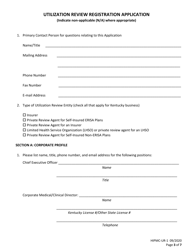 Form HIPMC-UR-1 &quot;Utilization Review Registration Application Instruction&quot; - Kentucky, Page 3