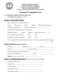 Consumer Complaint Form - Kentucky, Page 3