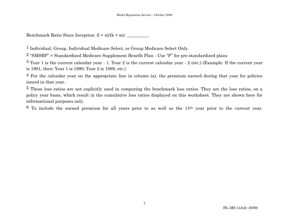 Form HL-MS-1 Medicare Supplement Refund Calculation Form - Kentucky, Page 7