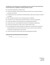 Form HIPMC-IRE-6 &quot;External Review Information Face Sheet&quot; - Kentucky, Page 2