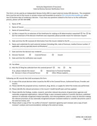 Form HIPMC-IRE-3 &quot;External Review Decision Notification Form&quot; - Kentucky