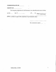 Application for Motor Vehicle Self-insurance - Kentucky, Page 4