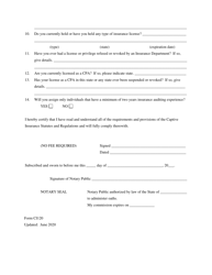 Form CI120 Application for Authorization as an Independent Certified Public Accountant for Captive Insurance Business - Kentucky, Page 2