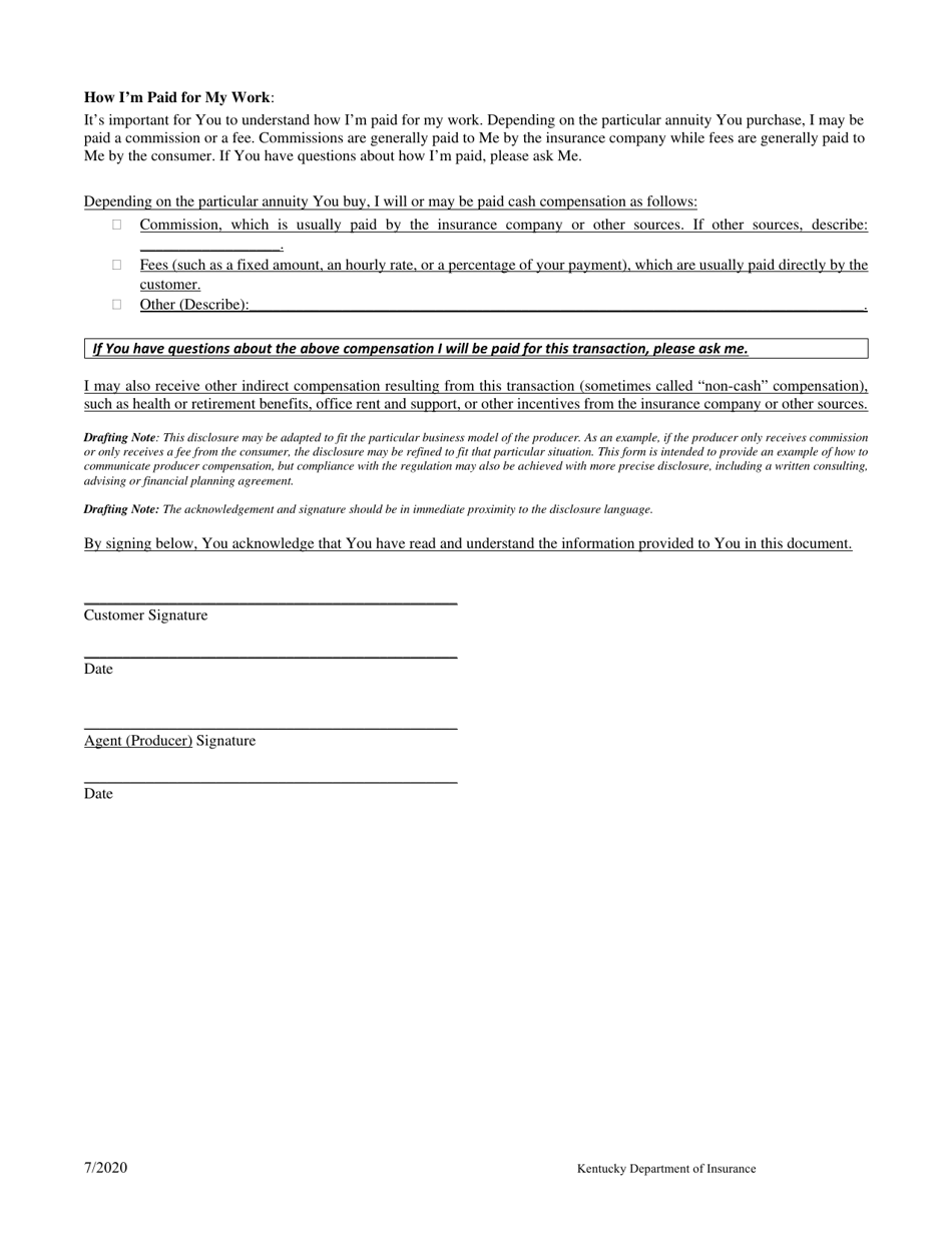 Insurance Agent (Producer) Disclosure for Annuities - Kentucky, Page 2