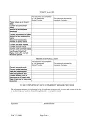 Form VOC Verification of Coverage for Life Insurance Policies - Kentucky, Page 3