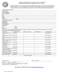 Form ACS-14-37 &quot;Weights and Measures Device Registration Form&quot; - Louisiana