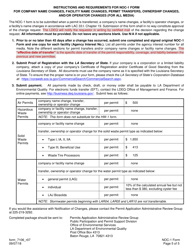 Form NOC-1 (7106) Notification of Change Form for Company Name Changes, Facility Name Changes, Permit Transfers, Ownership Changes, and/or Operator Changes (For All Media) - Louisiana, Page 5