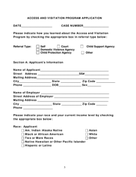 Access and Visitation Program Application - Louisiana, Page 5