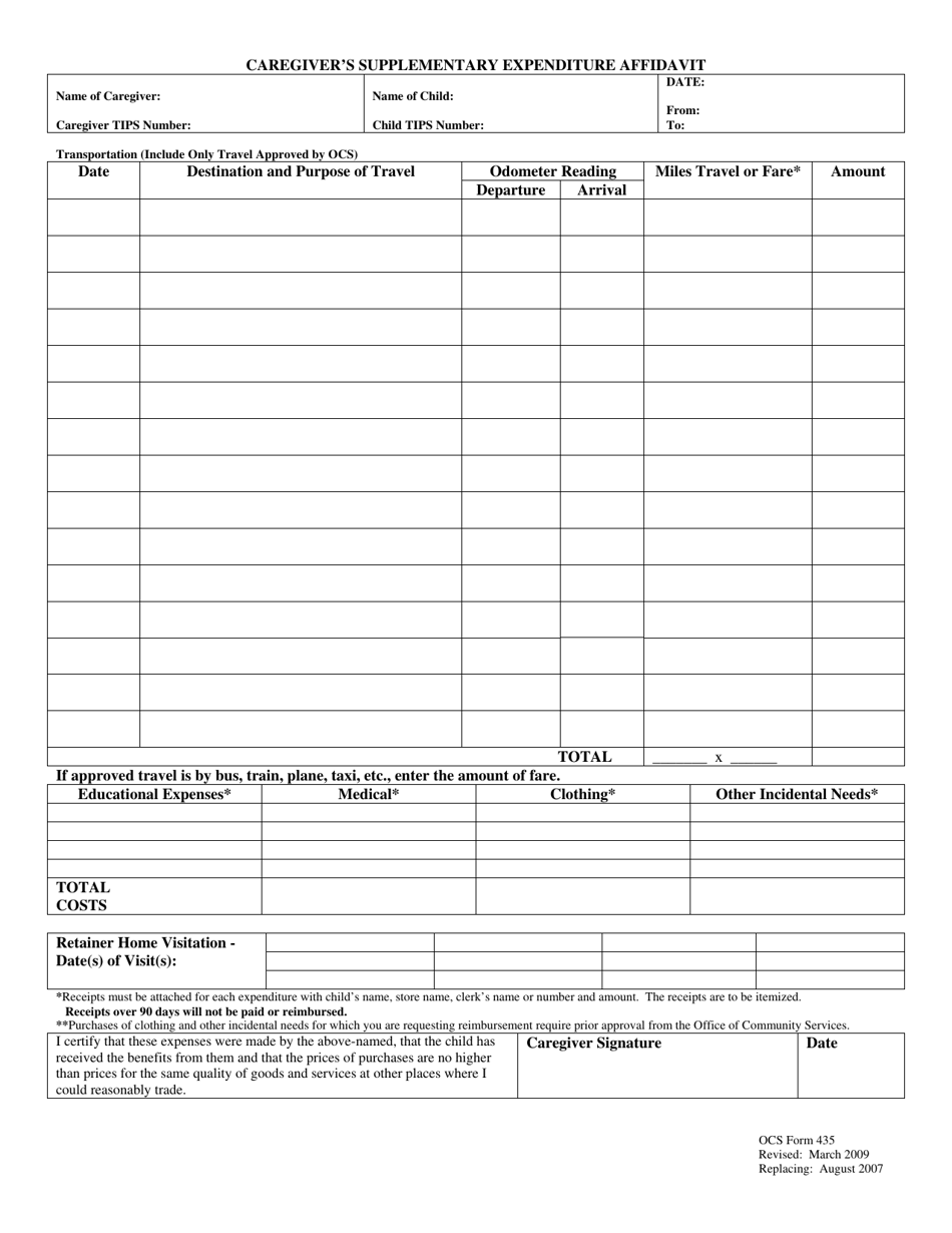 OCS Form 435 - Fill Out, Sign Online and Download Fillable PDF ...