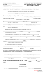 Form 447-I &quot;Affidavit of Adoptive Parent(S) of a Minor or Deceased Adopted Person&quot; - Louisiana