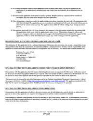 Application to Act as a Specialty Insurer in the State of Louisiana - Louisiana, Page 2