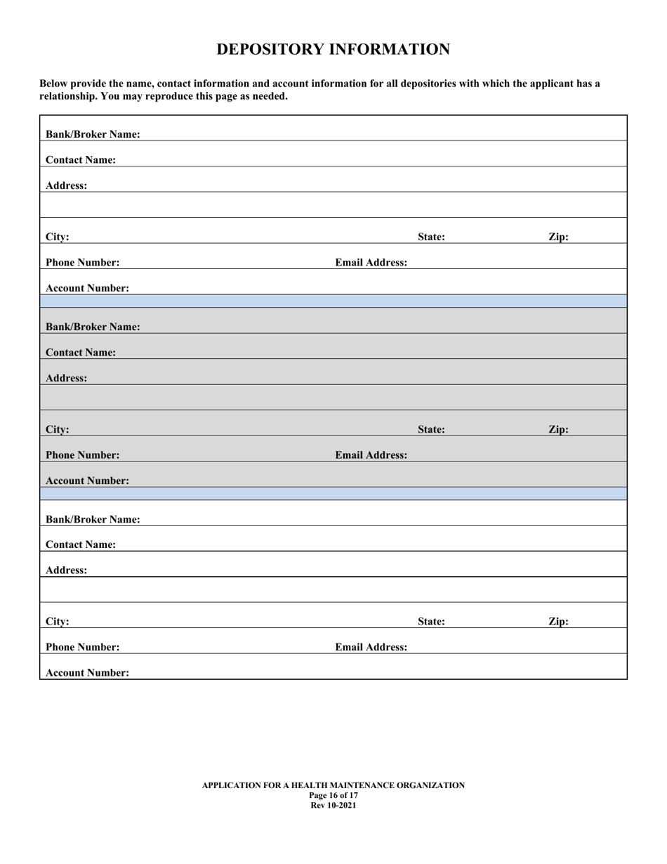 Application for Health Maintenance Organization License in Louisiana - Louisiana, Page 16