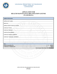&quot;Application for Health Maintenance Organization License in Louisiana&quot; - Louisiana, Page 6