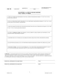 Form UIC-50 Salt Cavern Weekly Monitoring Log &amp; Summary Report - Louisiana, Page 2