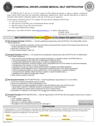 Form CDL42 &quot;Commercial Driver License Medical Self Certification&quot; - Utah