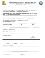 Form DPSSP0091 Non-gaming Supplier Vendor Waiver/Exemption Application - Louisiana, Page 2