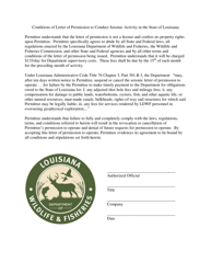 Document preview: Conditions of Letter of Permission to Conduct Seismic Activity in the State of Louisiana - Louisiana