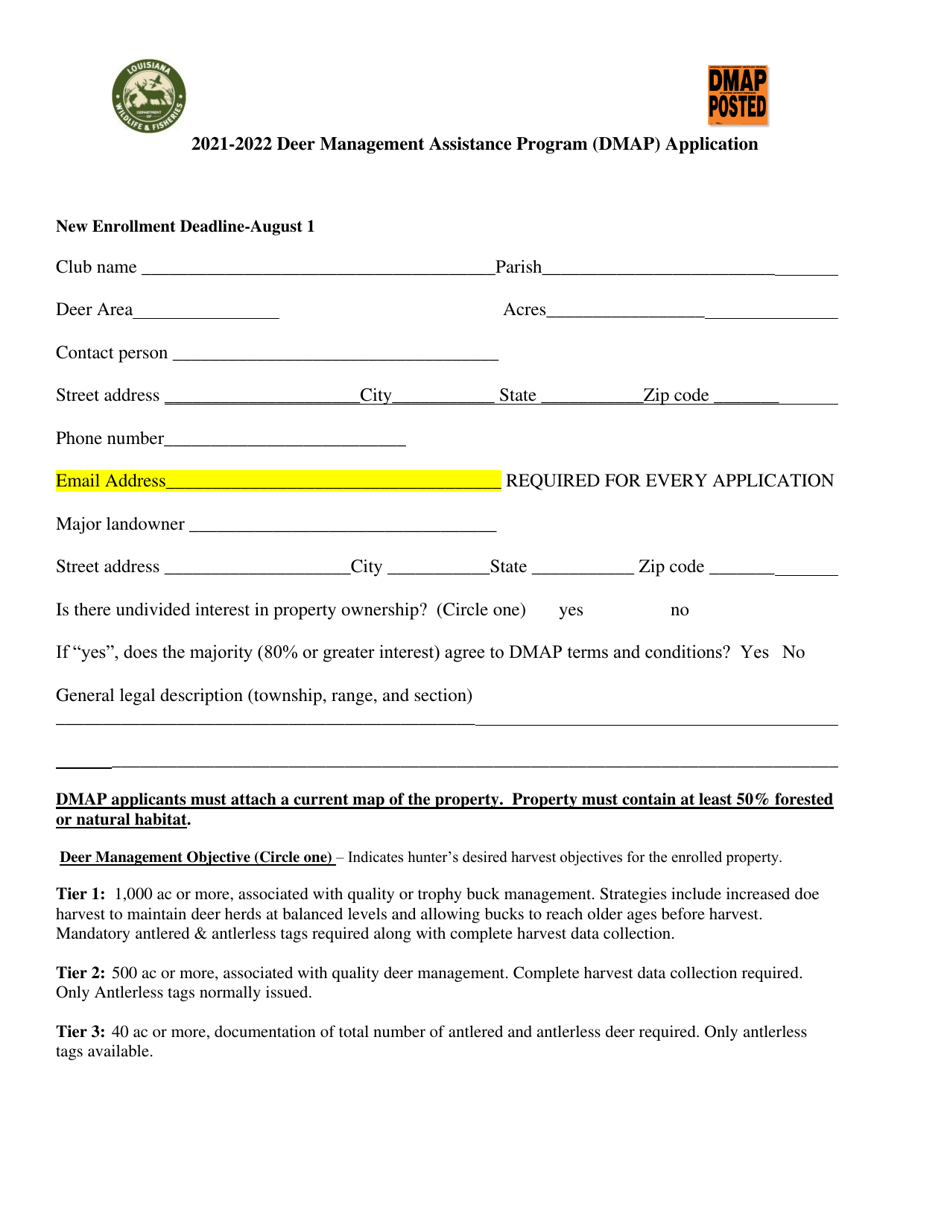 2022 Louisiana Deer Management Assistance Program Dmap Application   Deer Management Assistance Program Dmap Application Louisiana Print Big 