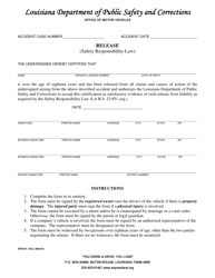 Document preview: Form DPSMV3022 Release (Safety Responsibility Law) - Louisiana