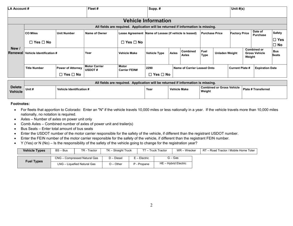 La Irp Application - Louisiana, Page 2