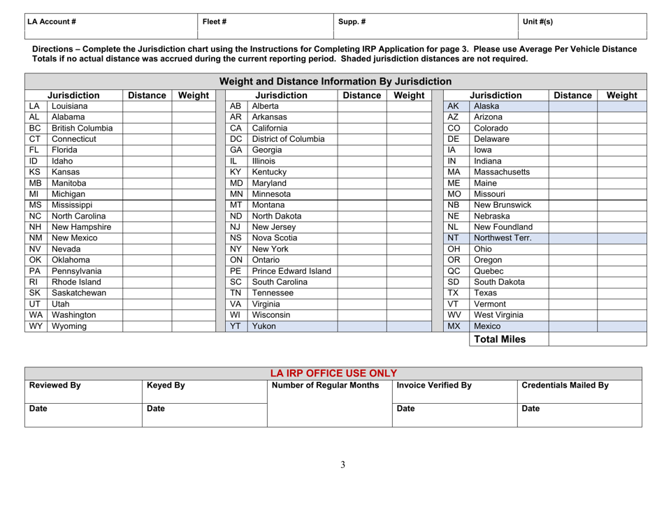 La Irp Application - Louisiana, Page 3