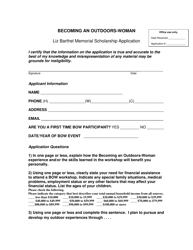 Document preview: Liz Barthel Memorial Scholarship Application - Louisiana