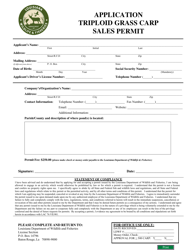 Application Triploid Grass Carp Sales Permit - Louisiana, Page 2