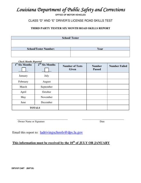 Form DPSMV2407  Printable Pdf