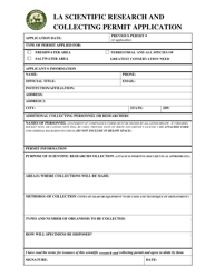 La Scientific Research and Collecting Permit Application - Louisiana, Page 3
