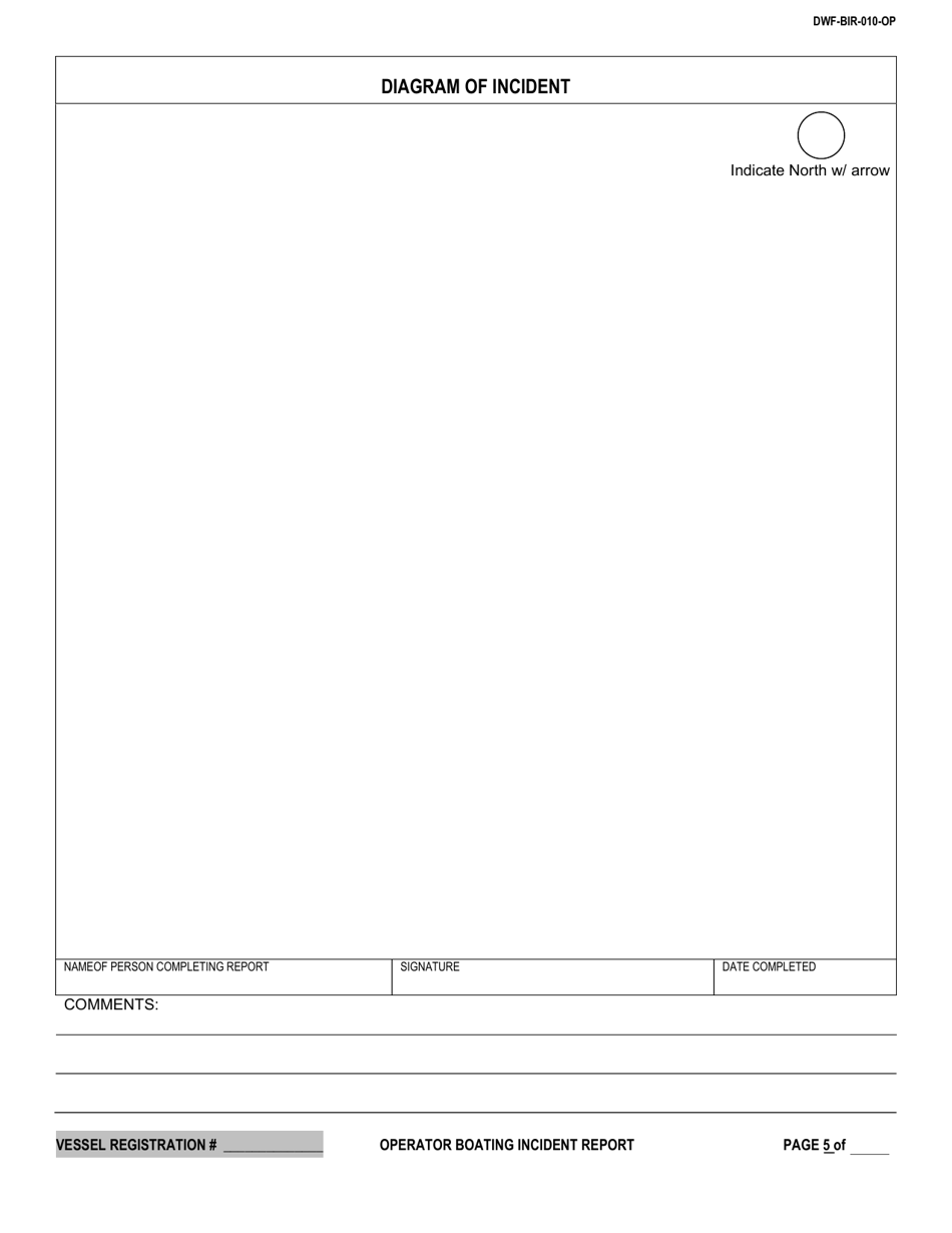 Form DWF-BIR-010-OP Operator Boating Incident Report - Louisiana, Page 5