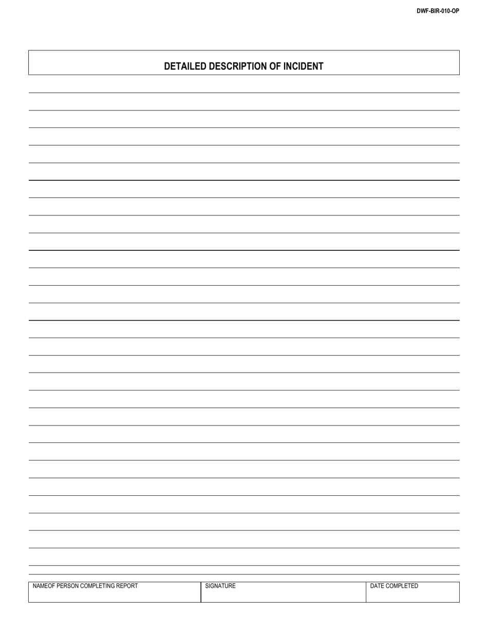 Form DWF-BIR-010-OP Operator Boating Incident Report - Louisiana, Page 6