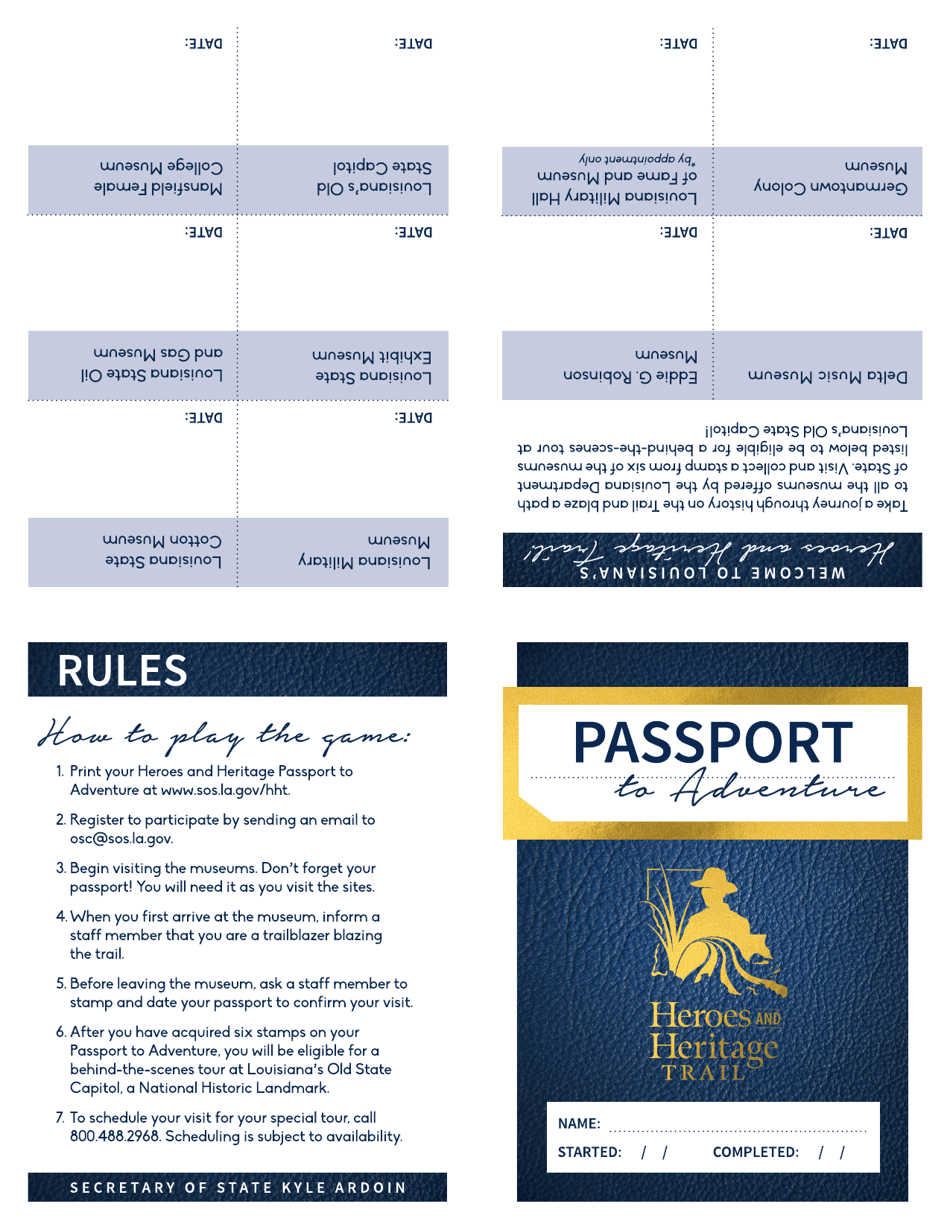 Passport to Adventure - Louisiana, Page 1