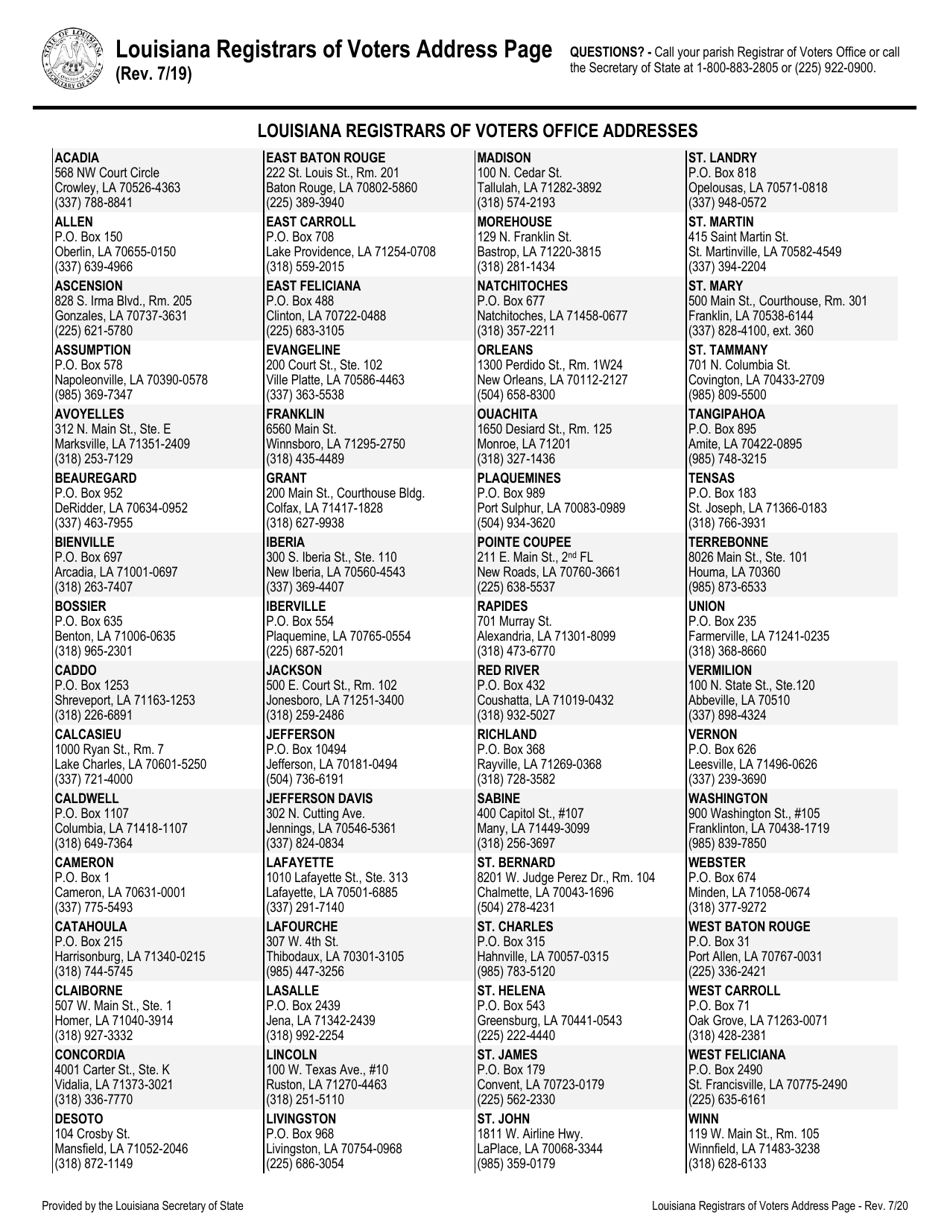 Form LA-VRA Louisiana Voter Registration Application - Louisiana, Page 3