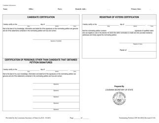 Form NP-44-OES Nominating Petition for Qualifying in Lieu of Qualifying Fees for Congressional, State, or Local Office - Louisiana, Page 3