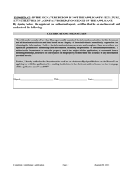 Condition Compliance Application - Maine, Page 2