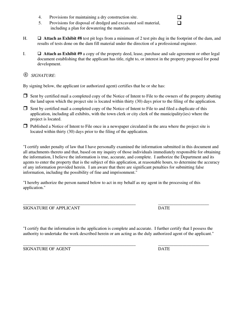 Form DEPLW0016-B2009 Application for General Permit - Agricultural Irrigation Pond - Maine, Page 7